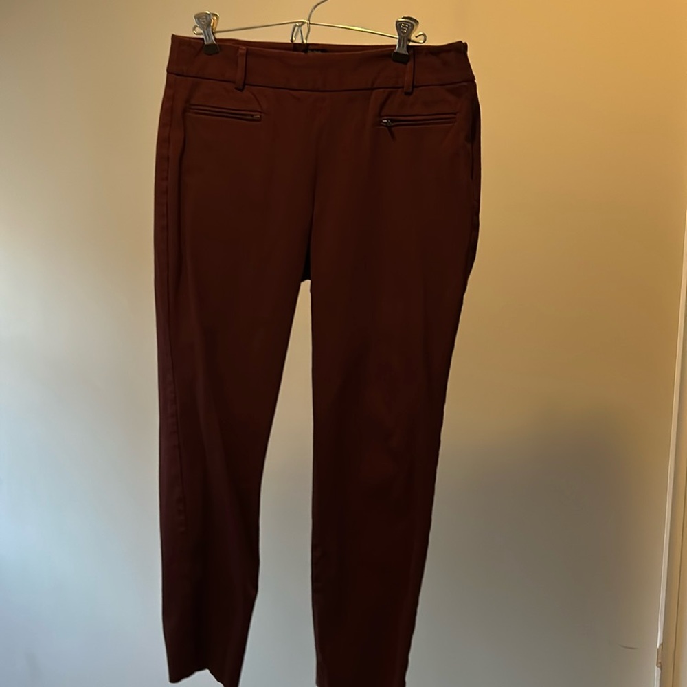 Maroon  straight leg pant Talbots 8p Chatham Style pant